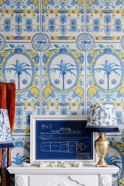 THE VILLA Mural Yellow Wallpaper