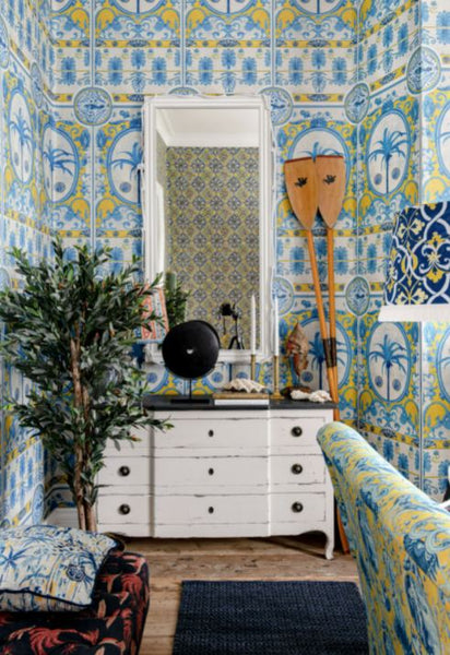 THE VILLA Mural Yellow Wallpaper