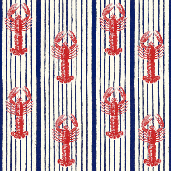 MEDITERRANEAN LOBSTERS White Wallpaper