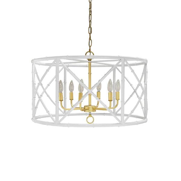 Faux bamboo lighting worlds away zia chandelier white